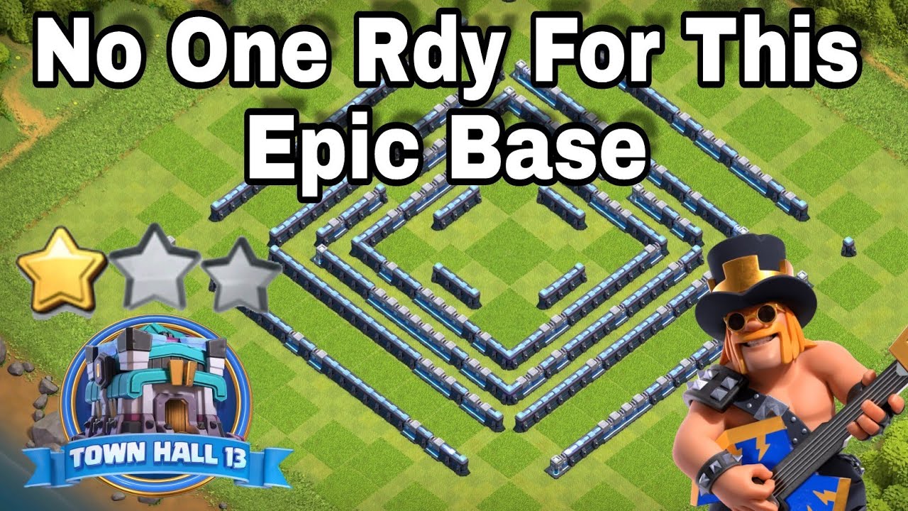 No one is Ready For This Epic Ring Base!! Epic Troll Base!! Th13 Best Troll Base. Anti2 Star. #coc