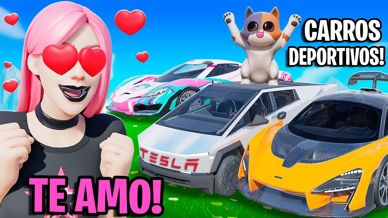 MUESTRO mis CARROS DEPORTIVOS a CHICA INTERESADA en FORTNITE 💔😱 - Gatoronron