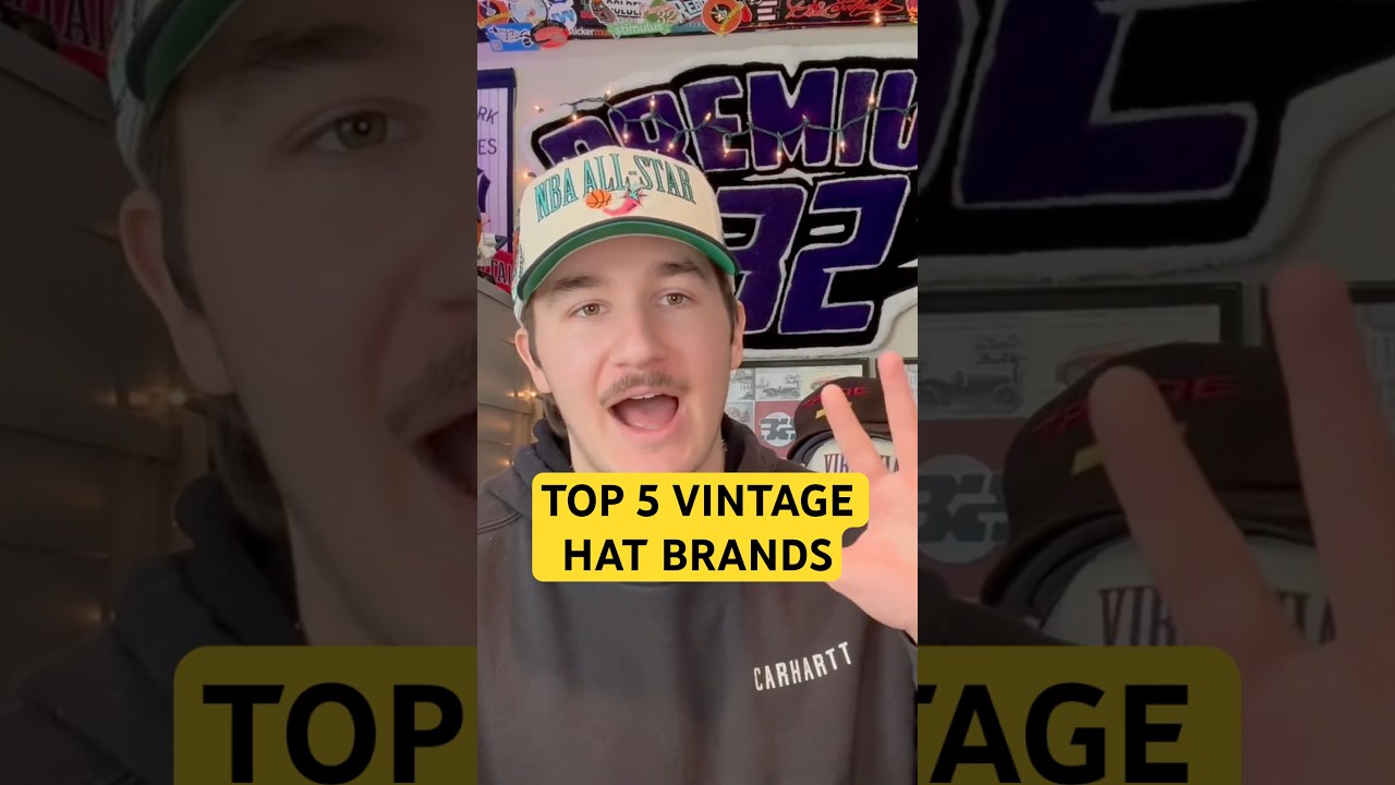 TOP 5️⃣ vintage hat brands to look for when thrifting or looking for rare vintage hats from the 90&rsquo;s