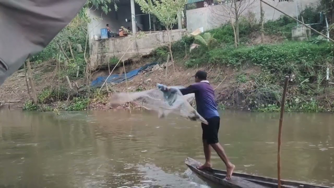 មកមើលបងៗ បង់សំណាញ់តាមព្រែក