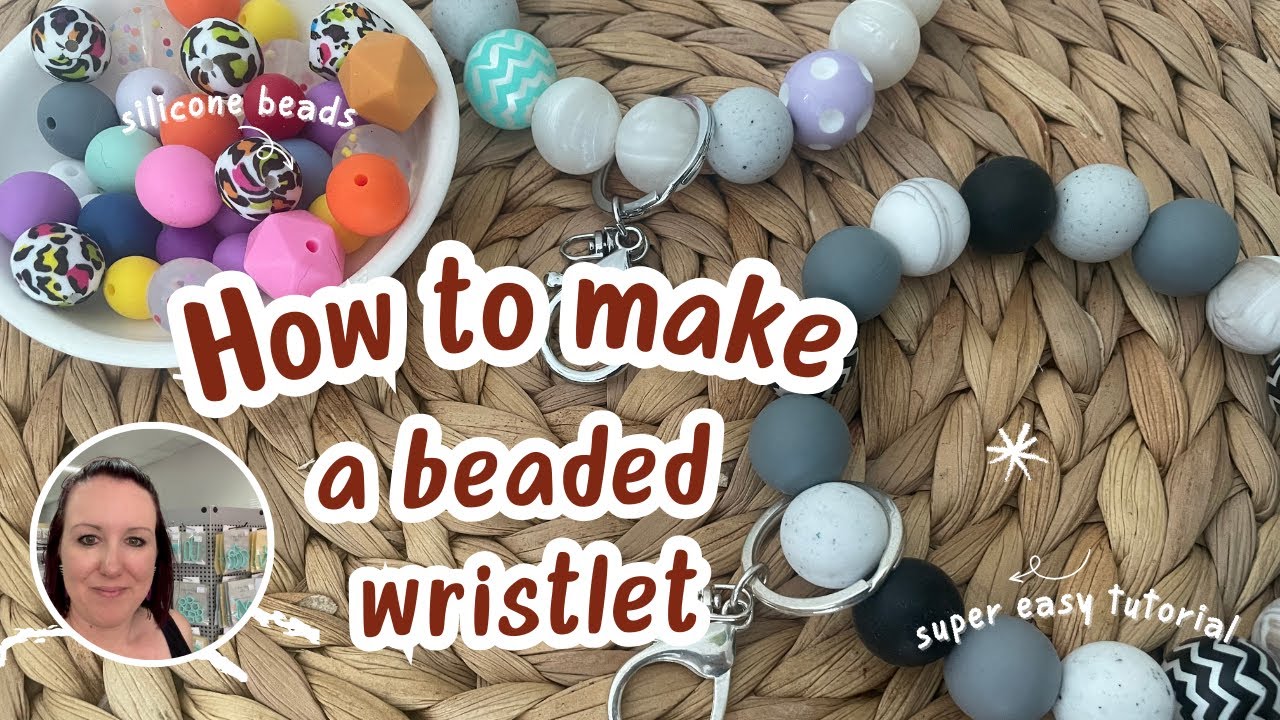Silicone Bead Wristlet Tutorial / Simple Crafting / Beaded Keyring / Beginner Friendly
