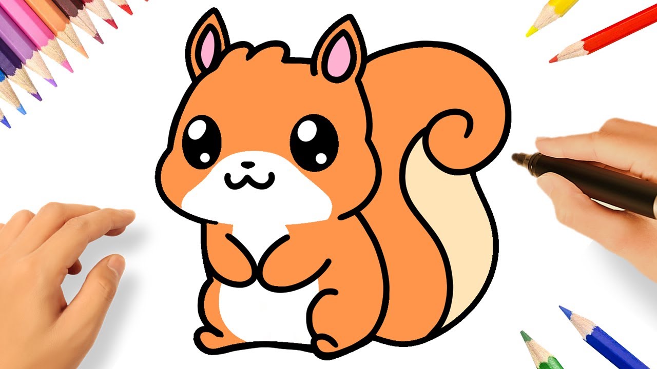 COMMENT DESSINER UN ÉCUREUIL KAWAII 🐿️❤️