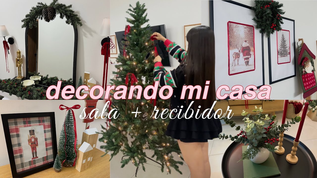 ✨¡TRANSFORME TODO! decoración navideña de sala y recibidor | cálido y acogedor 🎅🏻vlogmas🎄