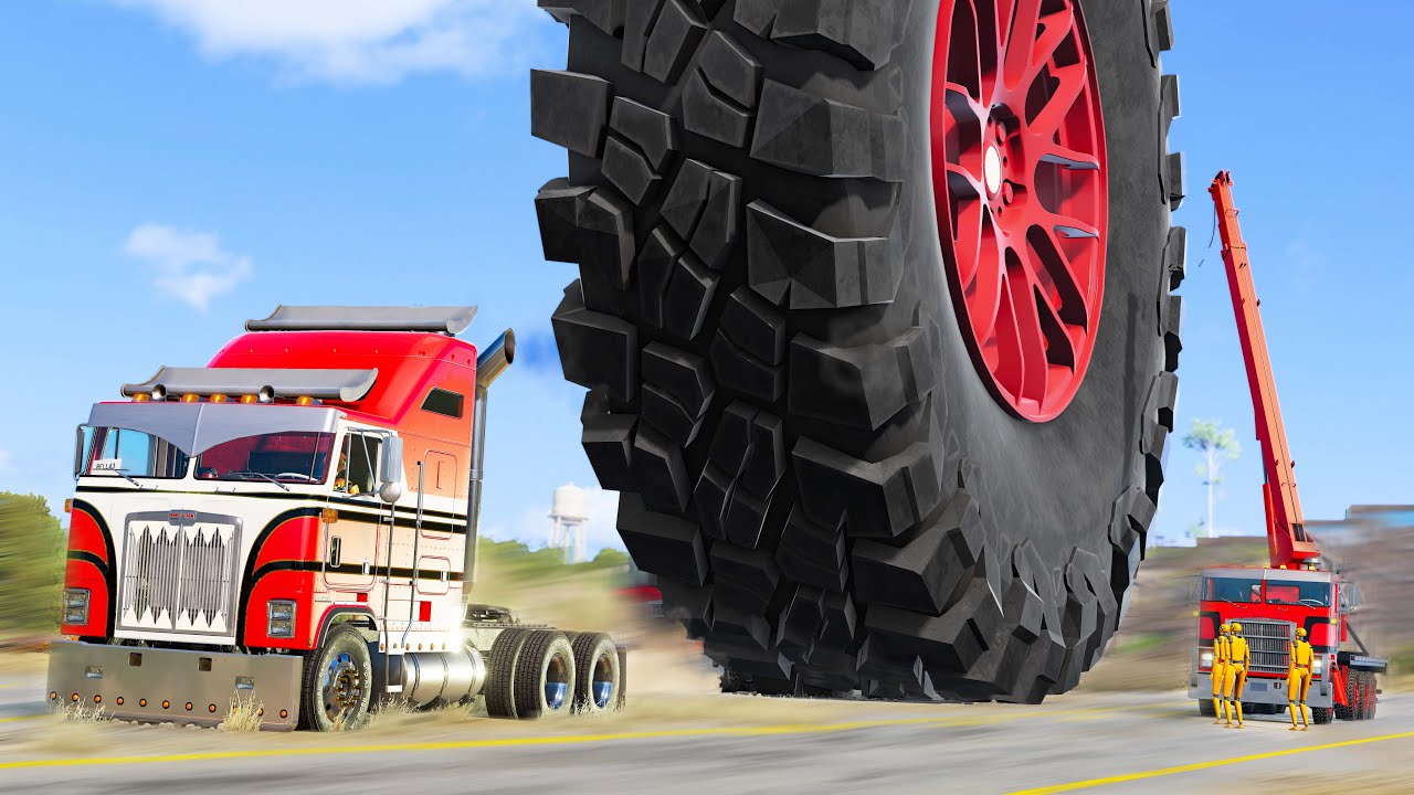 Gigantic Wheel Crushes Cars #4- Beamng drive
