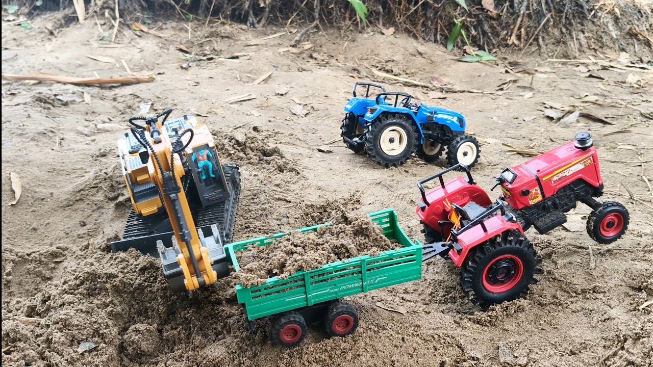 Extreme Mud Work! RC JCB Handling Heavy Loads with Powerful Mini Tractors | @Kdltoys1619