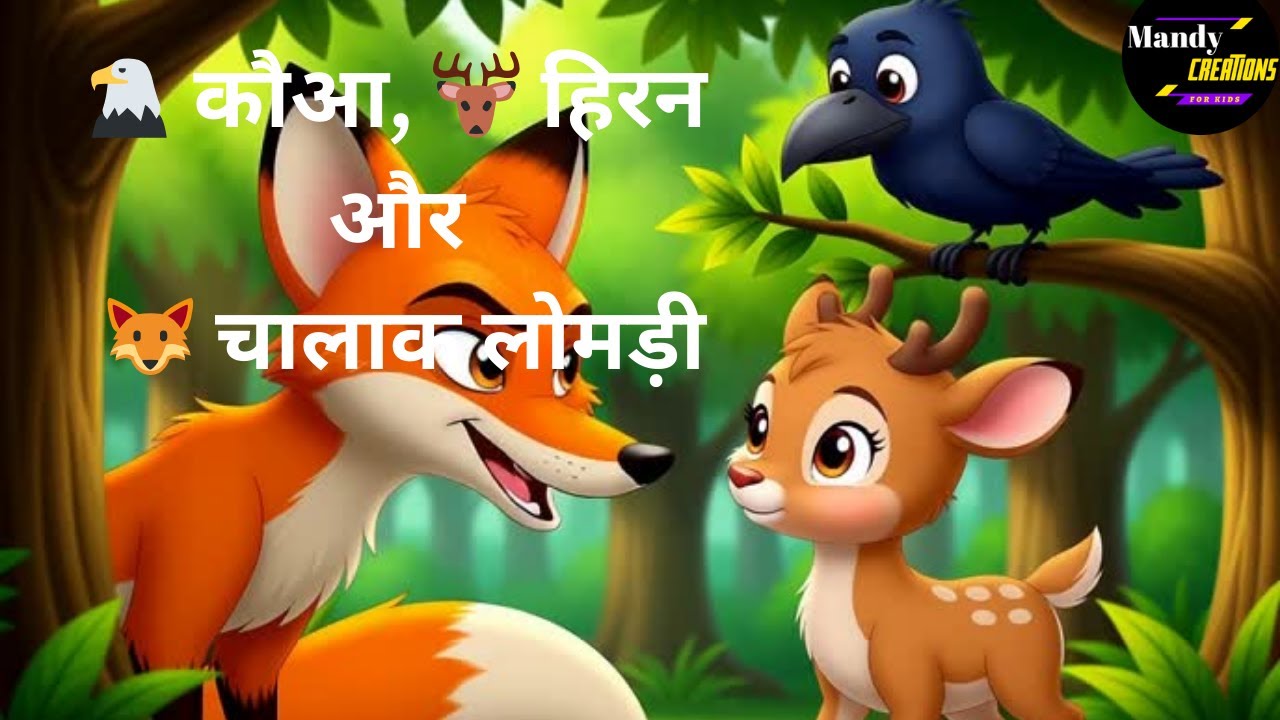 🦅 कौआ, 🦌 हिरन और 🦊 चालाक लोमड़ी (पंचतंत्र की कहानी )  Hindi Kahani | short moral story in Hindi