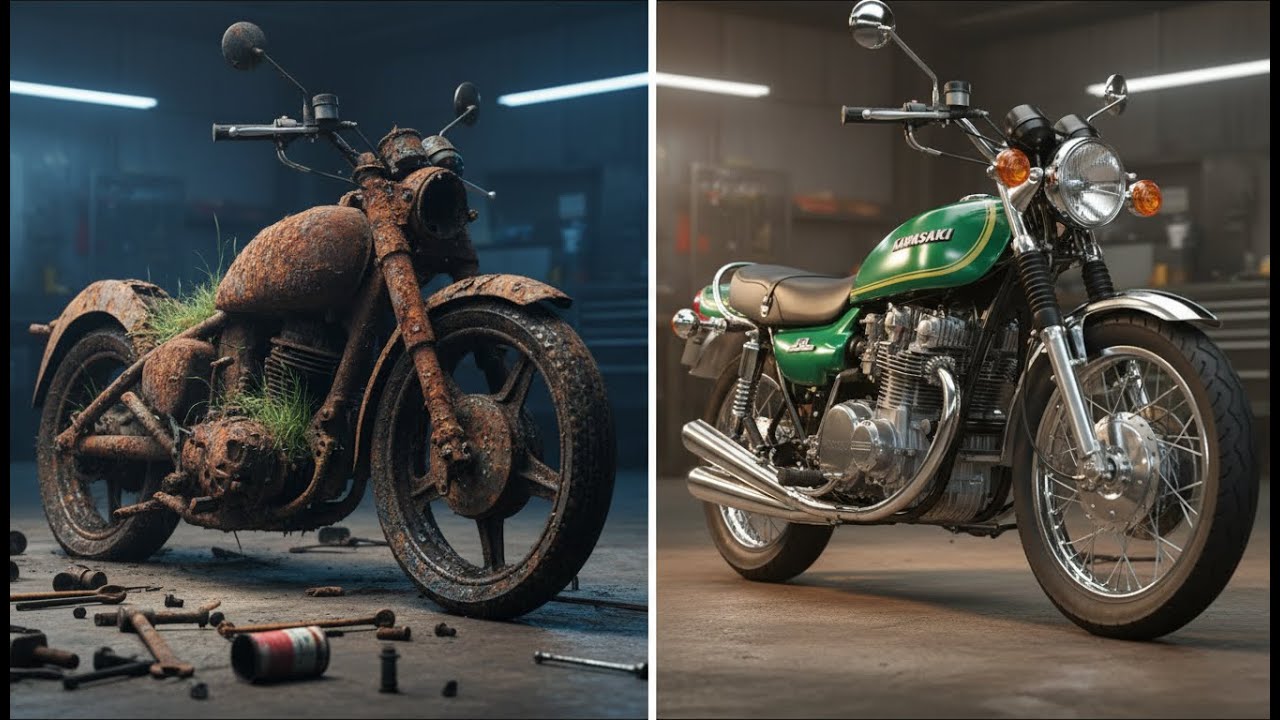 ASMR Motorcycle Restoration – 1972 Kawasaki Z1 900 Full Rebuild. (Satisfying Video)