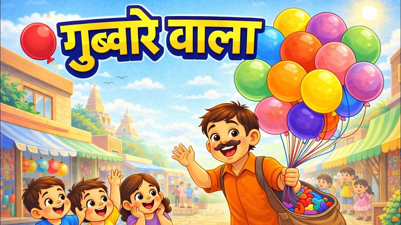 Gubbare Wala 🎈 | Hindi Kids Story | Balloon Seller Cartoon | Gubbare Wala For Kids