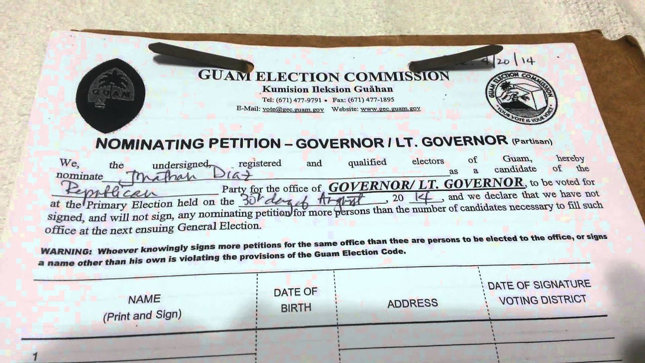 Illegality on Guam's Voting Ballot today 8/30/14