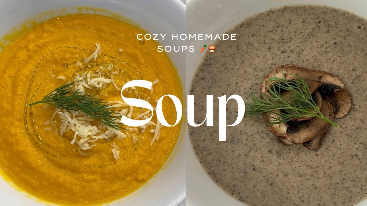 인생스프레시피 ✨ 당근스프 레시피,양송이스프레시피🥕🍄 호텔 스프스타일 아웃백양송이스프보다 맛있다!  ㅣ 겨울스프 2종레시피 | 일주일 내내 먹어도 안질려요 초간단 스프레시피