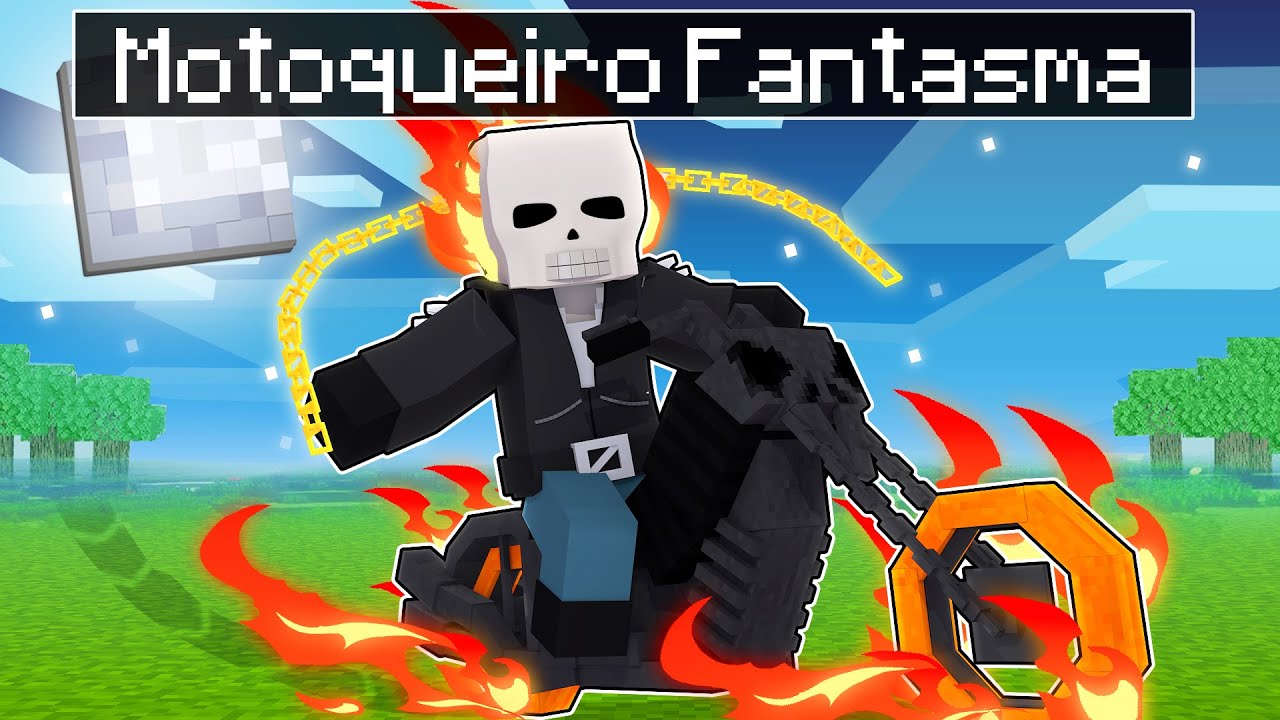 VIREI o MOTOQUEIRO FANTASMA no Minecraft POR 24 HORAS!