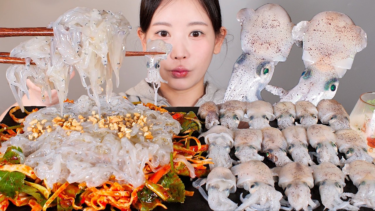 봄 한정판🌼 제철 실치회 귀꼴뚜기회 (귀오징어,대갈장군) 먹방 Raw icefish & Raw baby squid [eating show] mukbang korean food