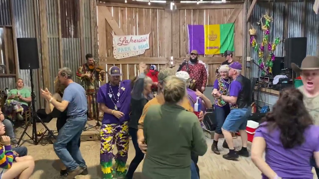 Cajun Fire Band at Lakeview Park in Eunice, Lundi Gras Boucherie