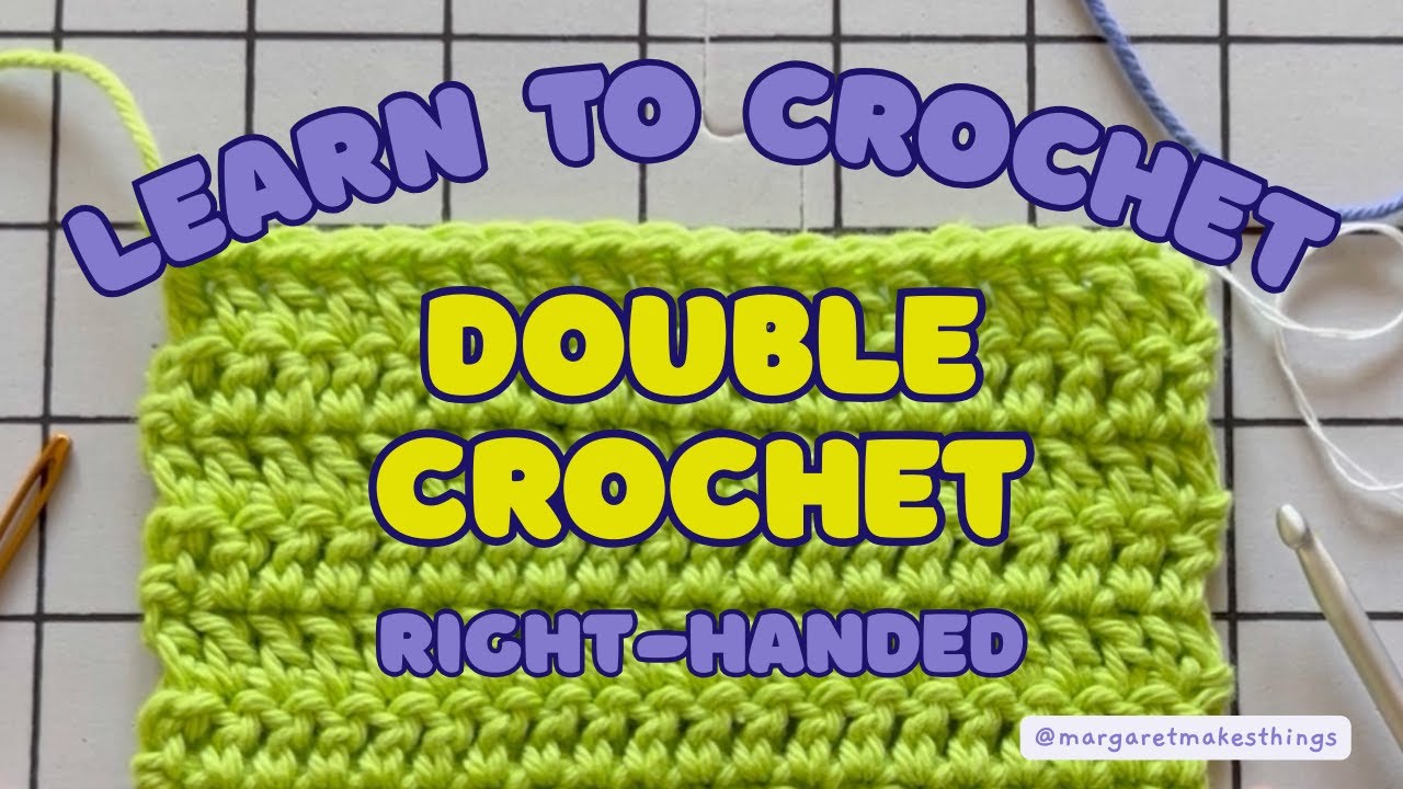 Double Crochet Stitch Tutorial – Standing dc and Turning Chain dc – Right-handed