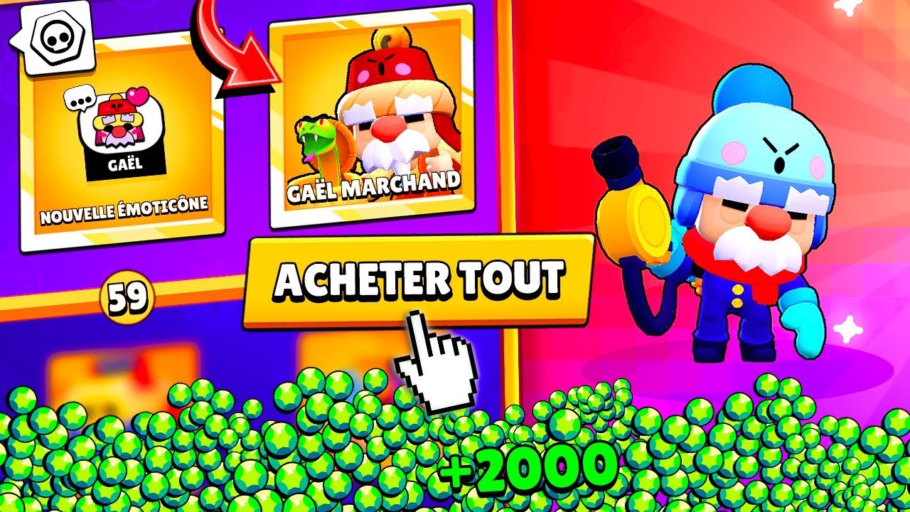 J'ACHETE TOUT le BRAWL PASS avec 2000 GEMMES et JE MAX GAEL sur Brawl Stars PACK OPENING