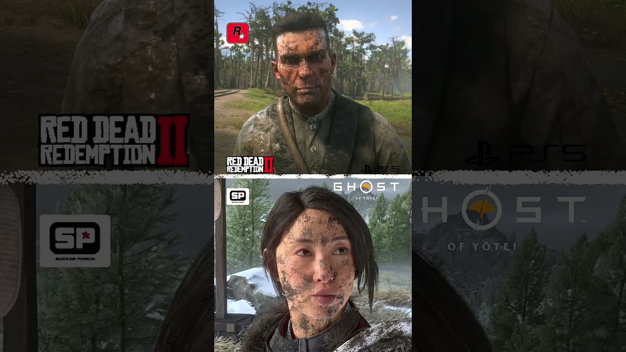 RDR2 vs Ghost of Yōtei – Ultimate Mud Physics Test! 💥 | Realistic Gameplay Comparison 