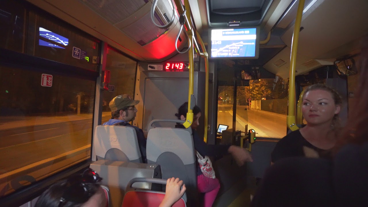 Czech Republic, bus 119 night ride from Prague Airport to Nádraží Veleslavín metro station
