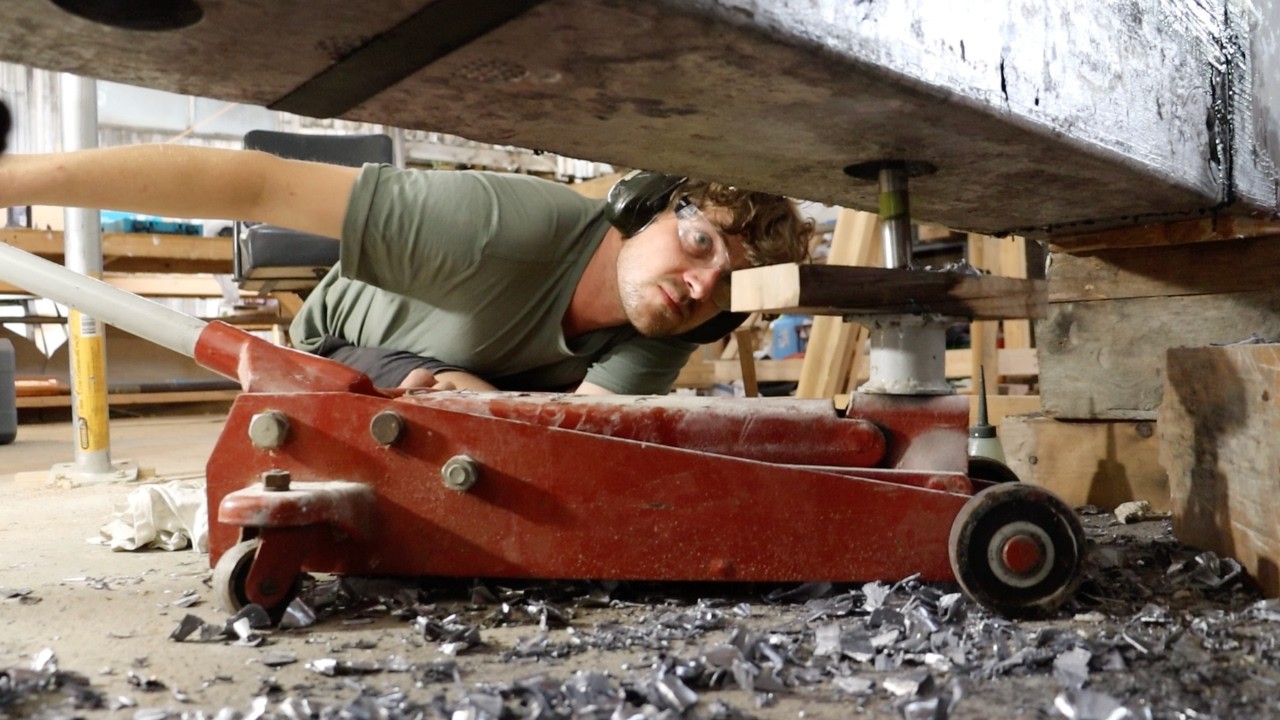 Launch Date Reveal! 3inch Countersinking in Lead Keel, Laying a Wooden Deck #diy #woodenboat (EP 94)
