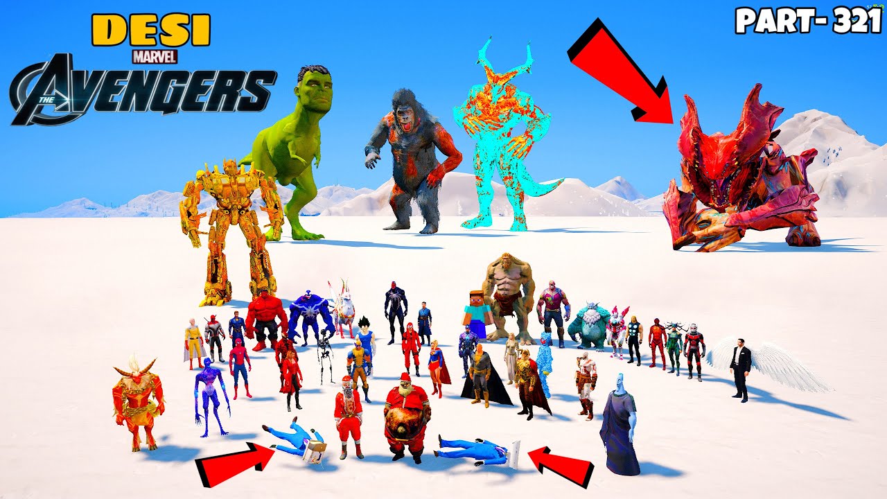 DESI Avengers Calls EVIL SANTA CLAUS to Beat Lava Monster and Could not Save TV MAN in GTA 5 |#321