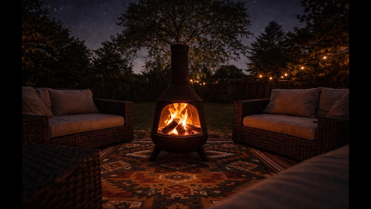 Outdoor Fire Crackling 🔥 Night Ambience | No Talking