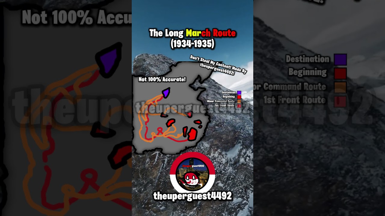 The Long March Route  #china #civilwar #ww2 #longmarch #history  #mapper #mapping #map #ww1