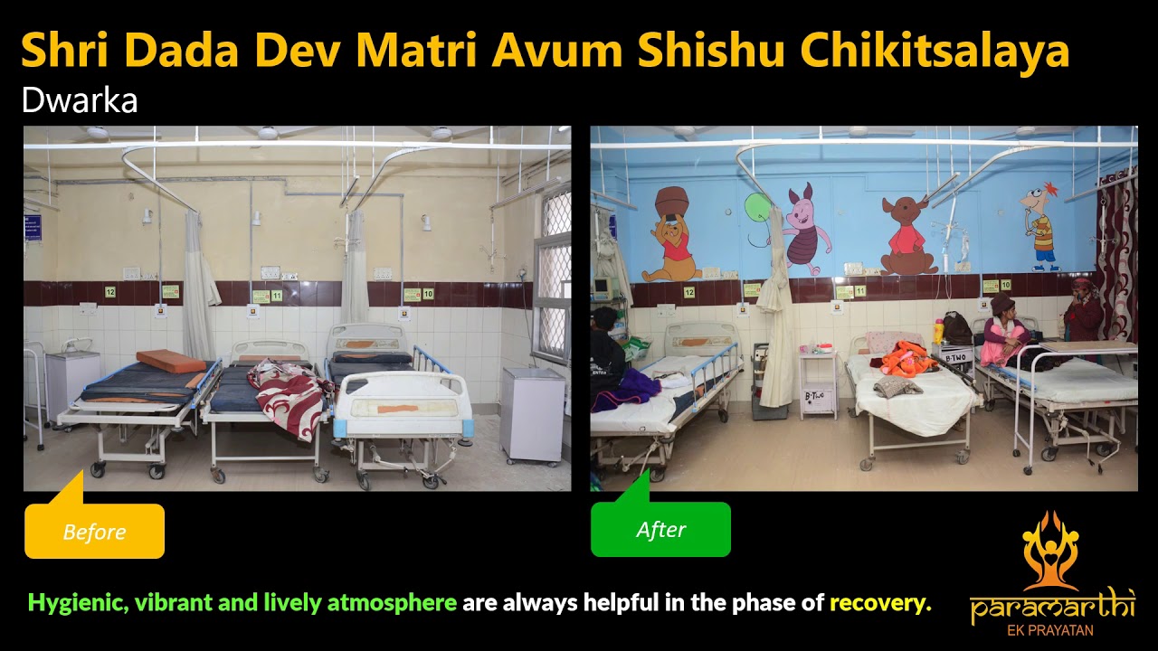 Wall Art Painting Activity in Shri Dada Dev Matri Avum Shishu Chikitsalaya Dwarka - Paramarthi