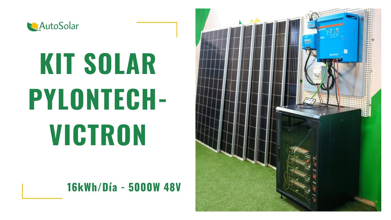 Kit Solar Litio 5kW 48V 16kWh/día | Victron Energy y Pylontech