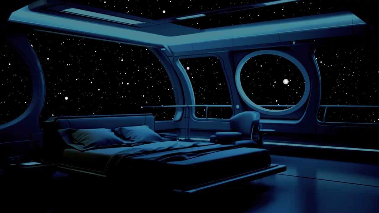 Dark Space Ambience With Soft Galactic Echoes For Calm Rest And Night Comfort