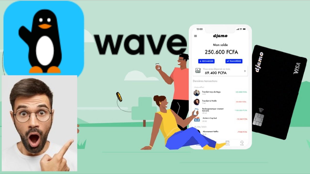 Carte visa Djamo rechargeable via Wave