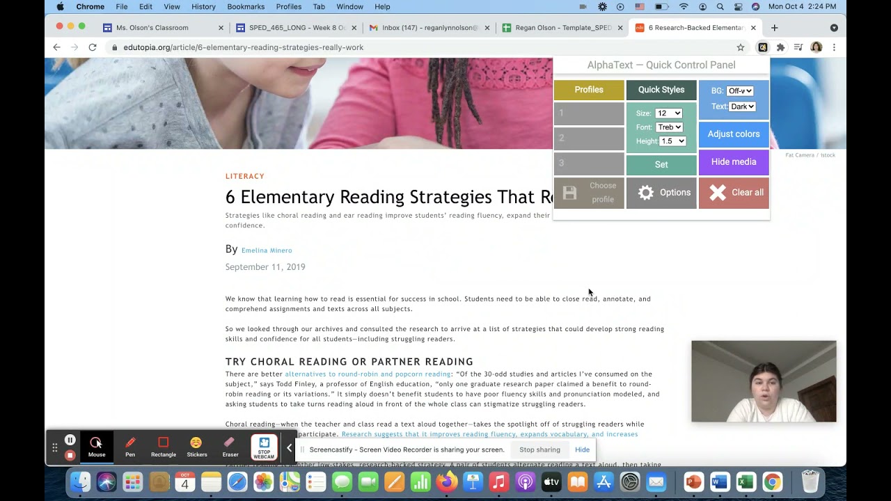 Google Chrome Extension: AlphaText