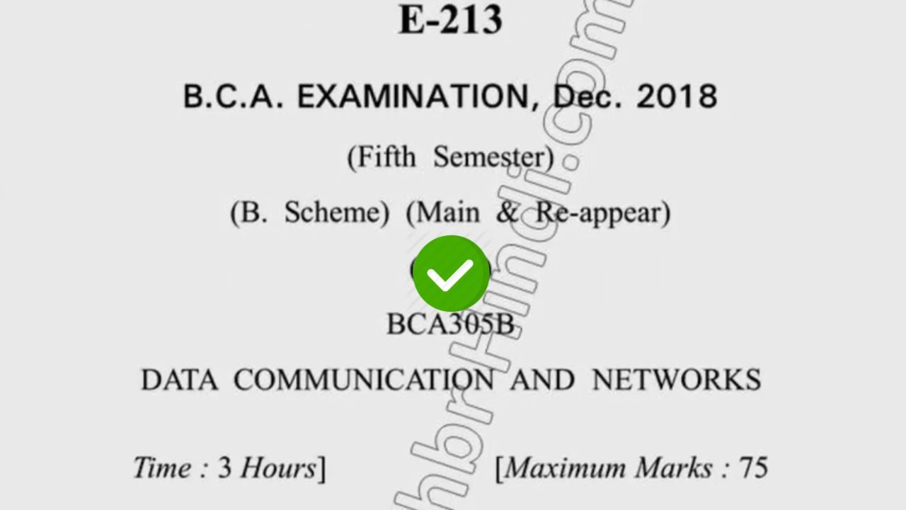 May 2018 Dcrust BCA 5th Sem Data Communication & Networks Question Paper