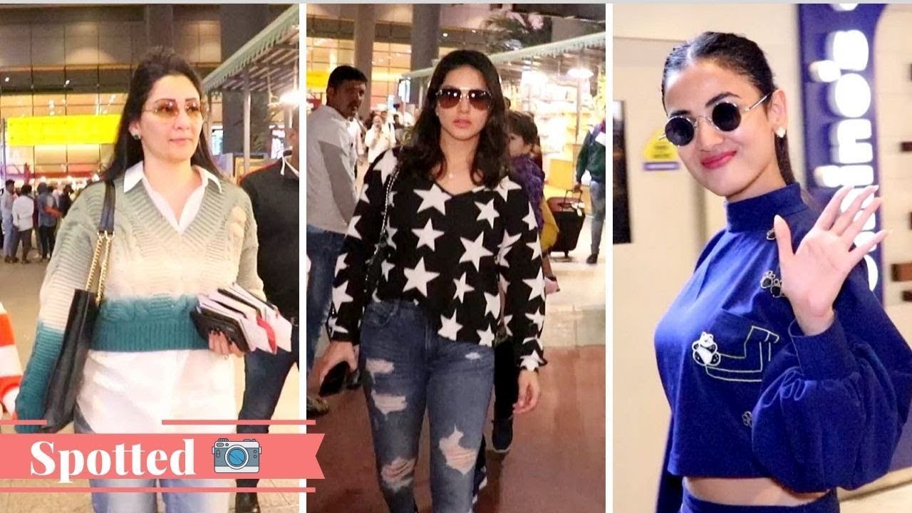 Sunny Leone | Sonal Chauhan | Manyata Dutt with FAMILY Spotted At Airport