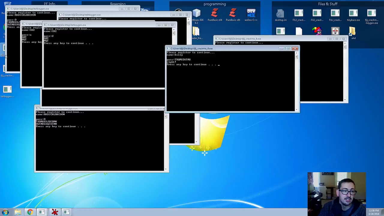 fjlj crackme 4 -  self keygen - reverse engineering with olly