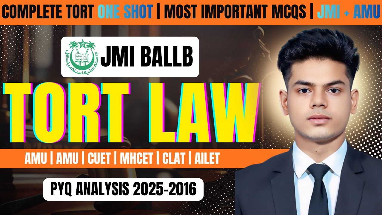 LAW OF TORT | JMI BALLB PAPER ANALYSIS 2025-2016 | MOST IMPORTANT MCQs IN ONE SHOT |