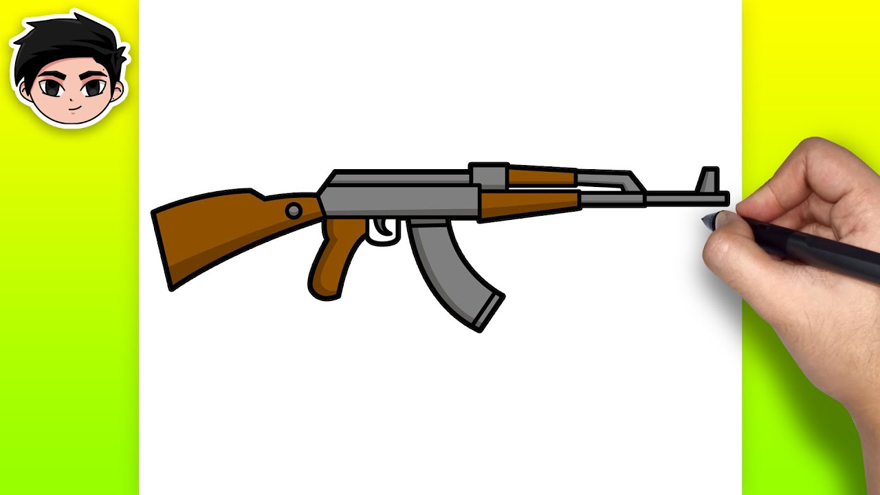 How To Draw AK-47 - Easy Step By Step Tutorial