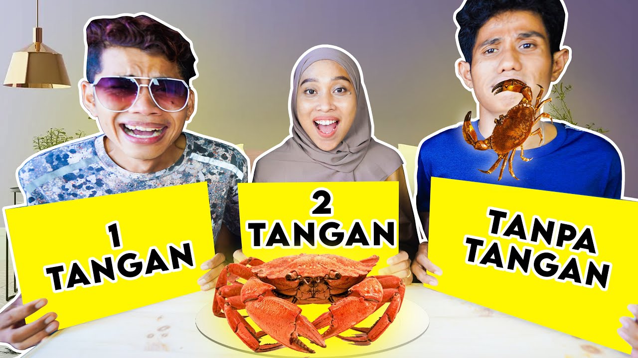 TANTANGAN MAKAN PAKAI 1 TANGAN, 2 TANGAN, ATAU TANPA TANGAN‼️ BIBIR SAMPAI KEGIGIT‼️🤣 wkwkwk