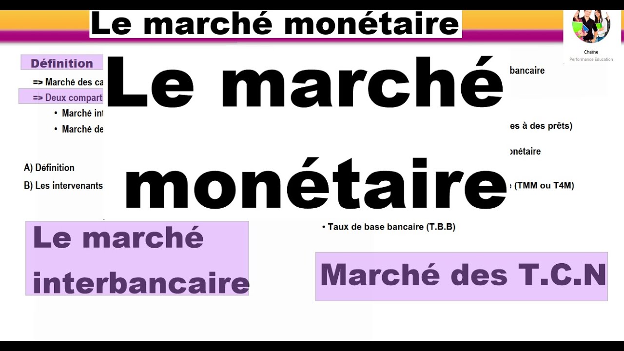 Le marché monétaire 1 : Le Marché interbancaire