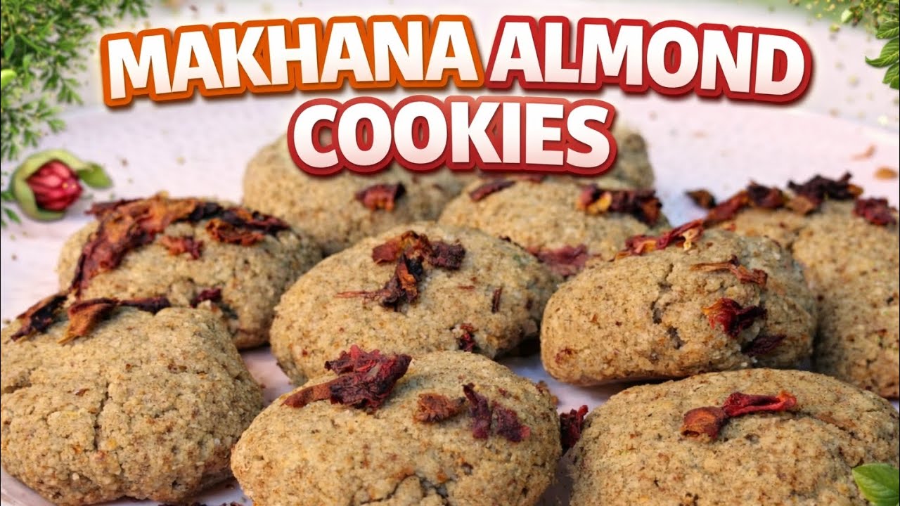 Healthy Guiltfree Makhana Almond Cookies🍪 Teatime snack for all ages! 