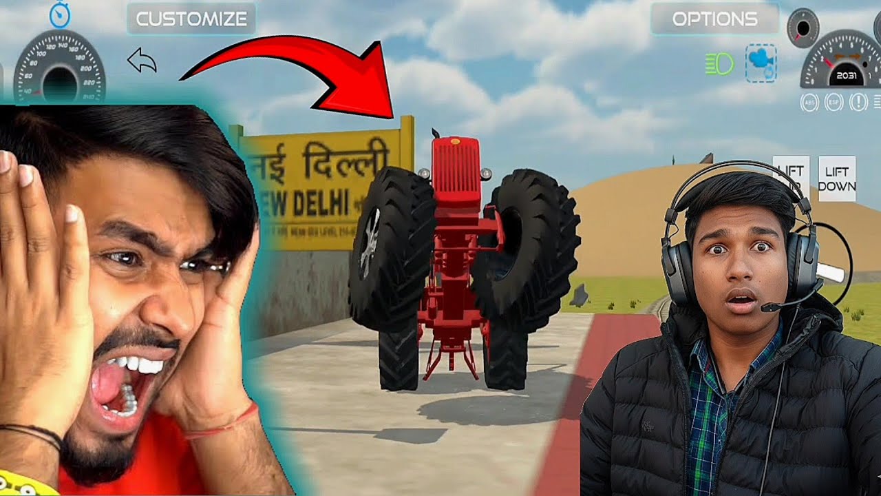 Indian vehicle simulator 3D mein off-roadiing   with tractor 🚜