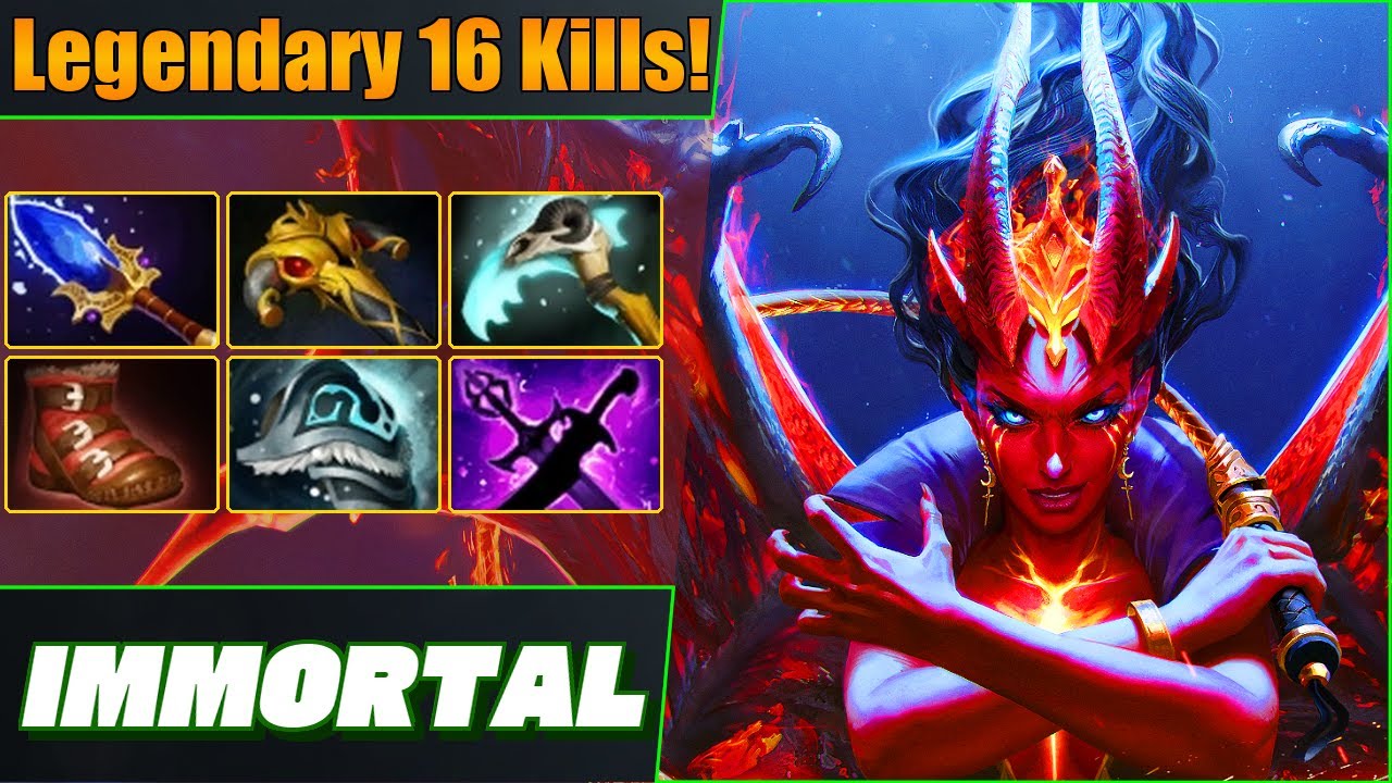 Immortal Queen of Pain Carry 💪 Brutal 16 Kills! Dota 2 DotaPulse Highlight Gameplay