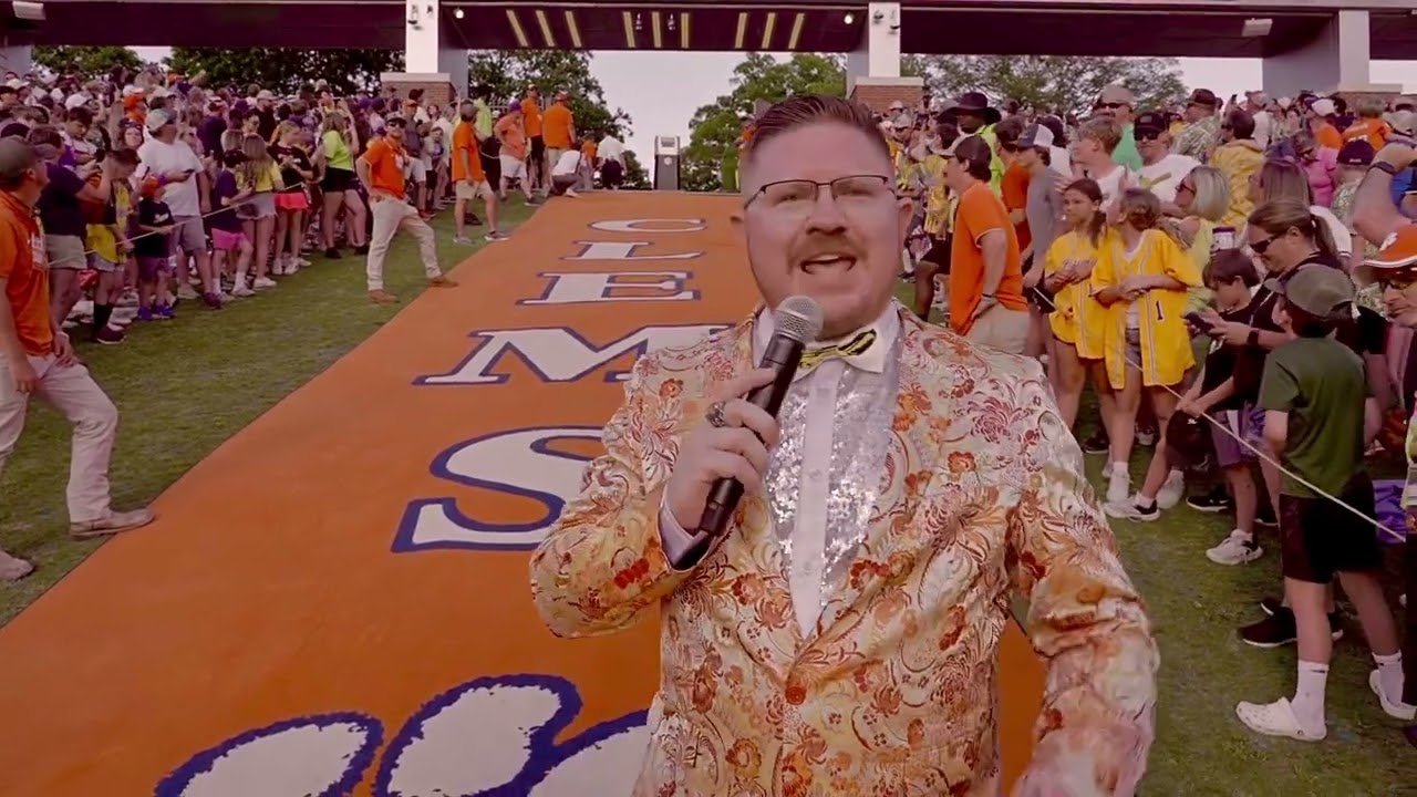 Savannah Bananas run down the hill at Clemson University Death Valley in front of 81,000 Fans