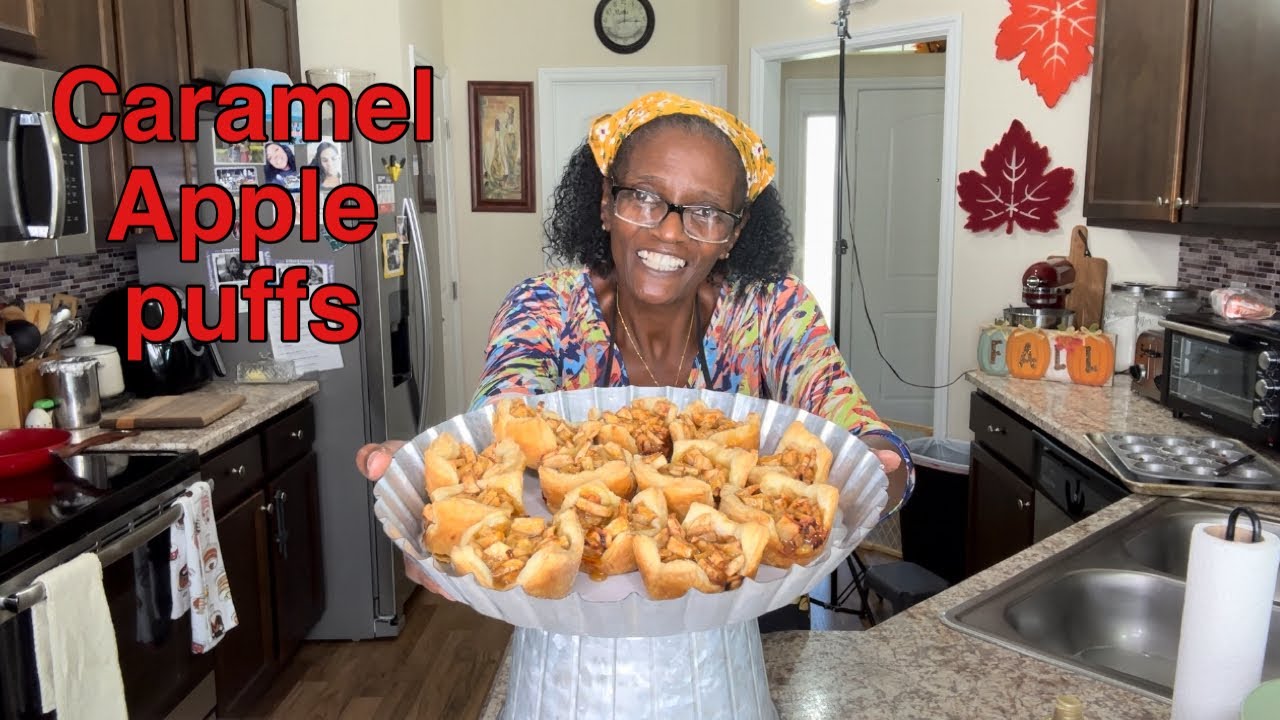 Caramel Apple Puffs Cups | Fall Delight | @cookingsemi-homemadewithJoyce