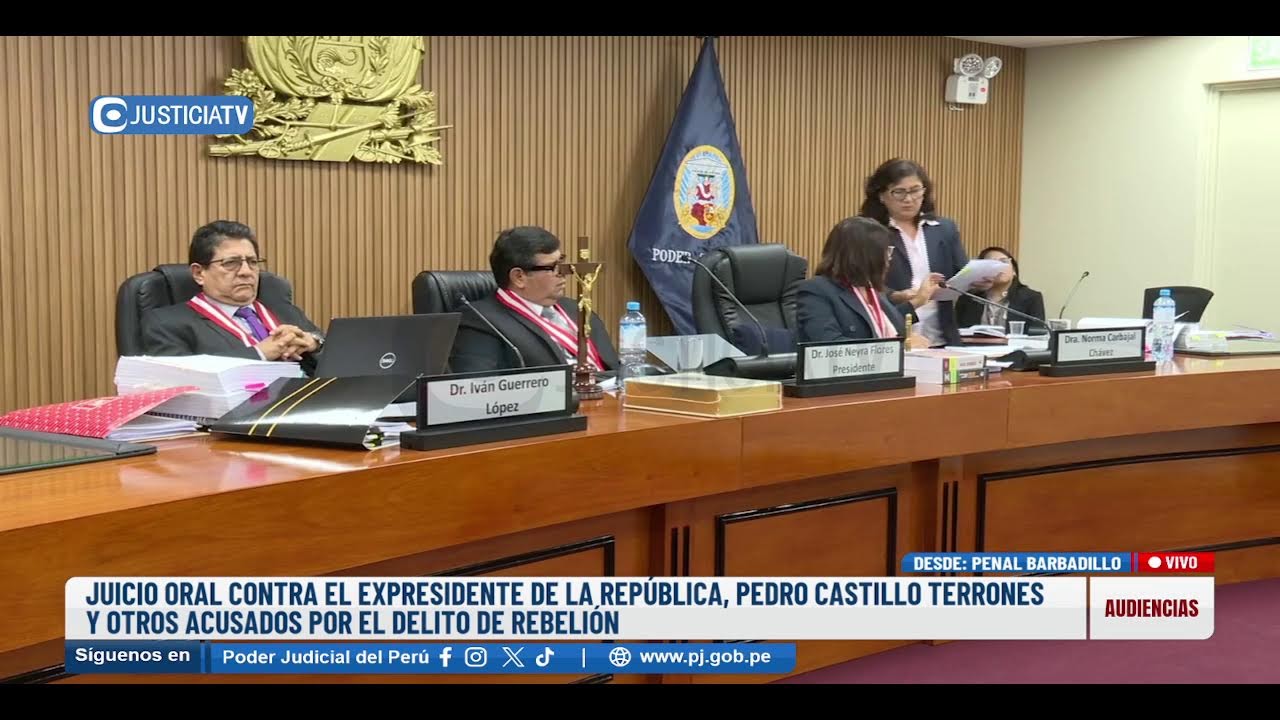 🔴#EnVivo | Juicio oral contra el expresidente de la República, Pedro Castillo Terrones y otros
