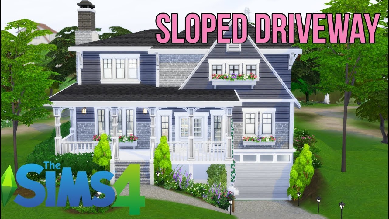 SLOPED DRIVEWAY | The Sims 4 Speedbuild NO CC ♥