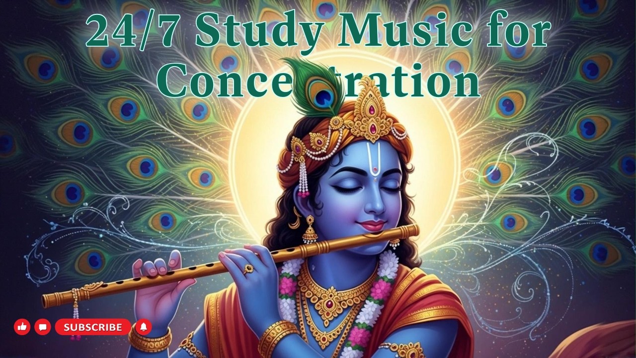 24/7 LIVE: Study Music Flutes | Bansuri Flute Music for Focus & Exam Success | Krishna - LIVE 15