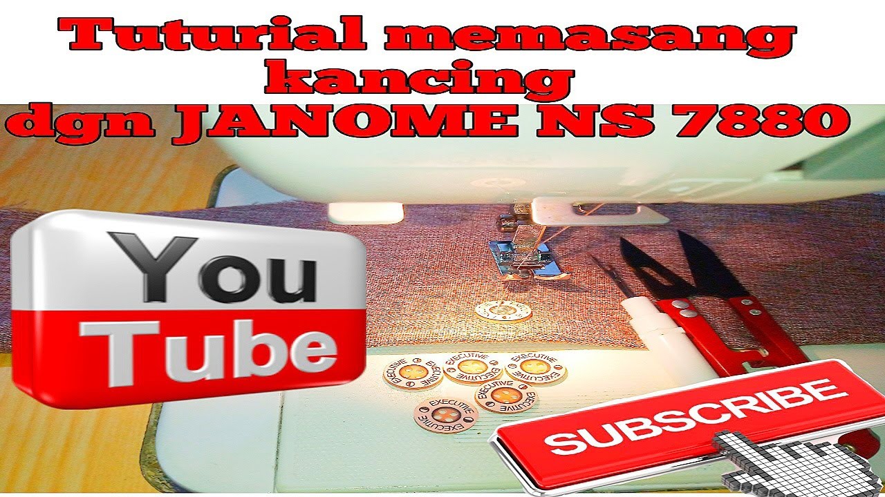 Tutorial memasang kancing dengan janome portable  NS 7880