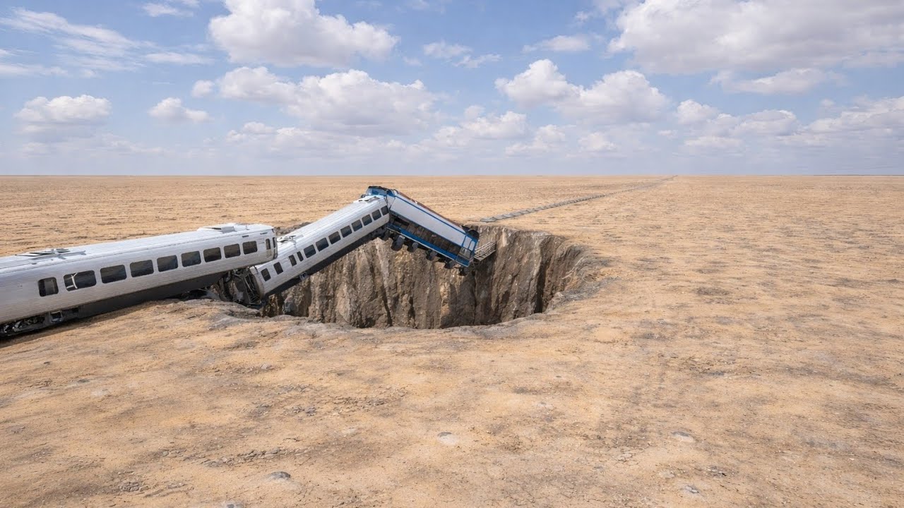 TRAIN FALLS INTO GIANT SINKHOLE! 😱 | Impossible Level Challenge