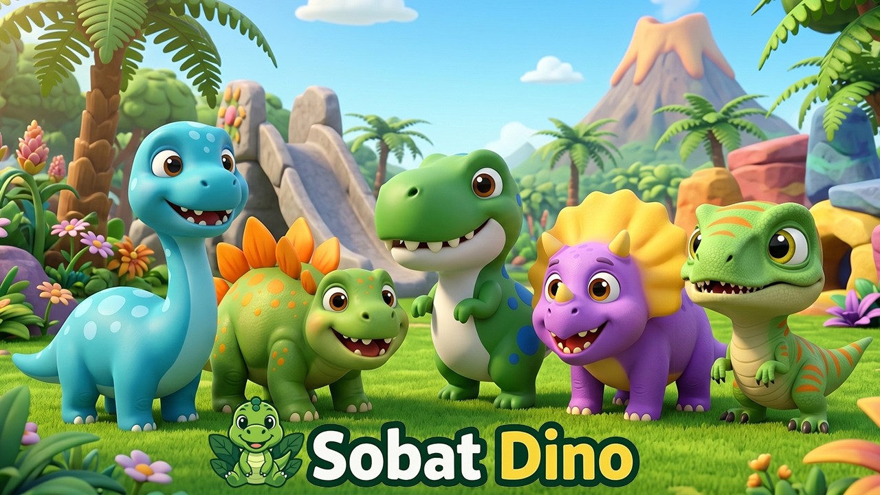 Lagu Halo Dino! 🦕 Lagu Anak Dinosaurus Ceria | Bernyanyi & Kenalan Dino – Sobat Dino