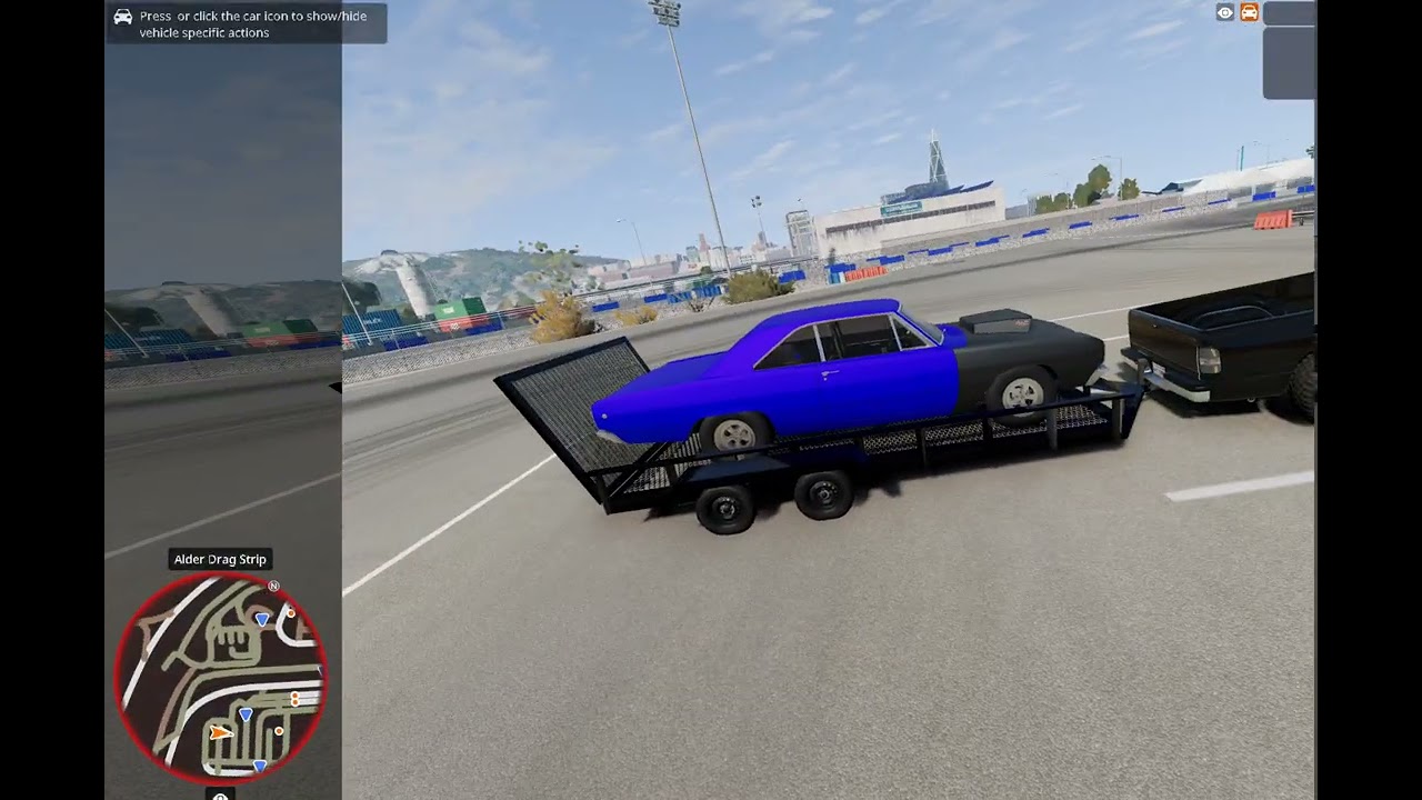 BeamNg Drive VR - Taking the Dart to the Drag Strip in West Coast with The Hauler Truck