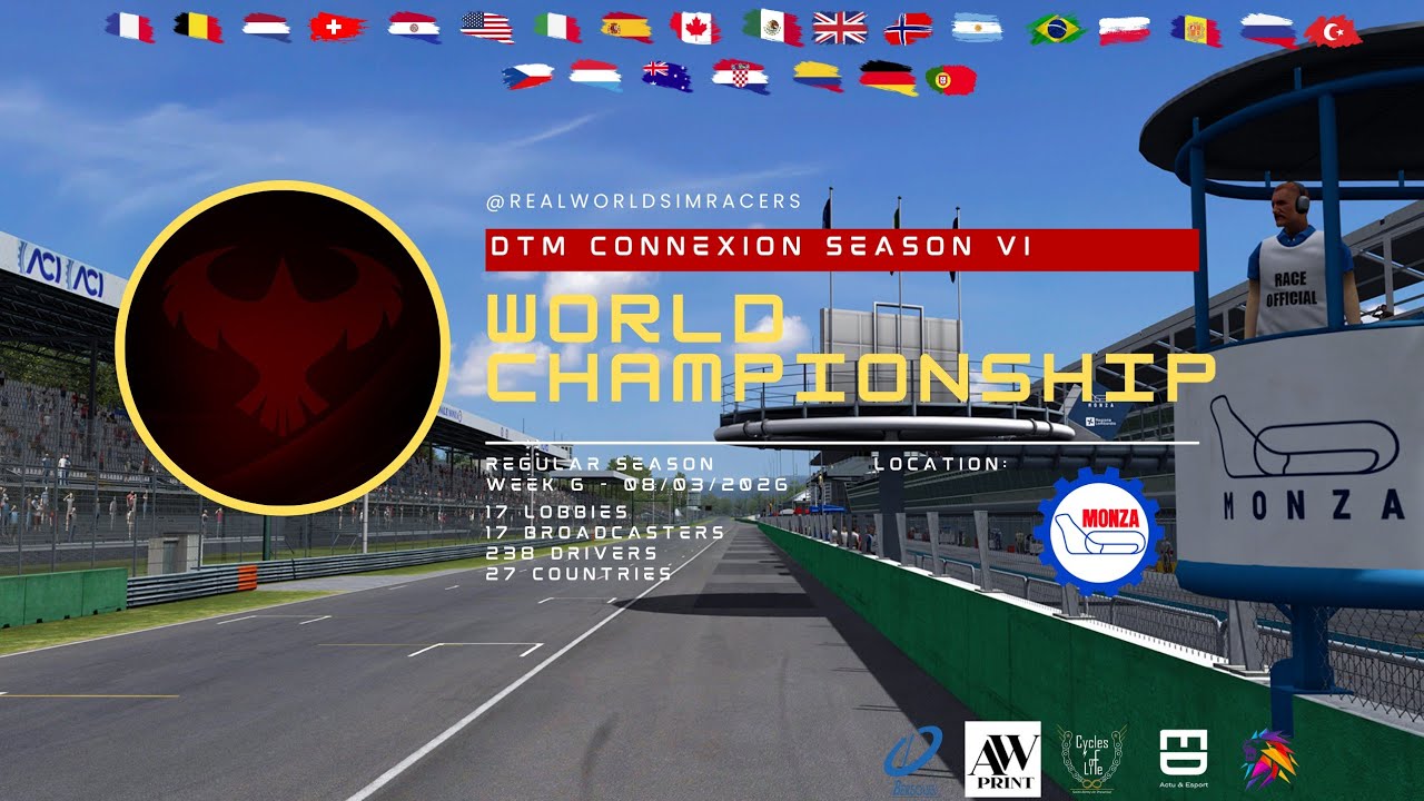[LIVE] DTM Connexion Saison 6 - Round 6 - Golden League 🏆➡️ League A - Monza 🇮🇹